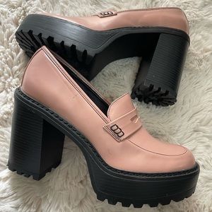 Madden girl dusty pink platform loafer